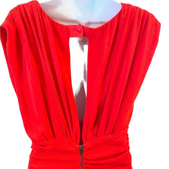 Alice and Olivia Nanette Ruched Dress Red Size Small - Picture 8 of 12
